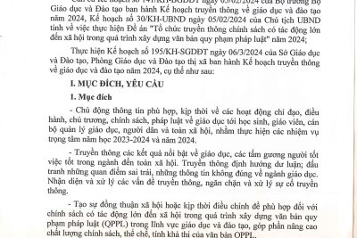 Kế hoạch Truyền thông về giáo dục và đào tạo năm 2024