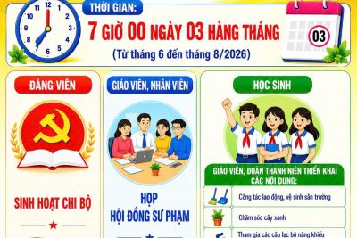 Lịch sinh hoạt hè tập trung hàng tháng (Từ tháng 6 đến tháng 8/2026)